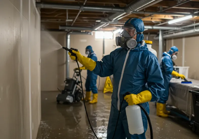 Basement Sanitization and Antimicrobial Treatment process in Russellville, AL