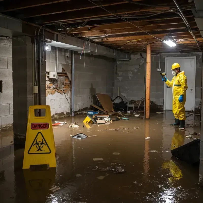 Flooded Basement Electrical Hazard in Russellville, AL Property