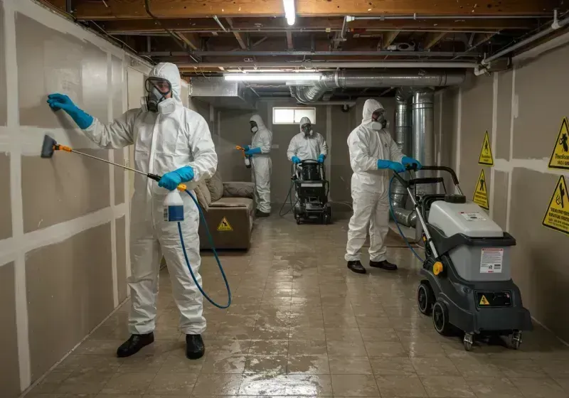 Basement Moisture Removal and Structural Drying process in Russellville, AL